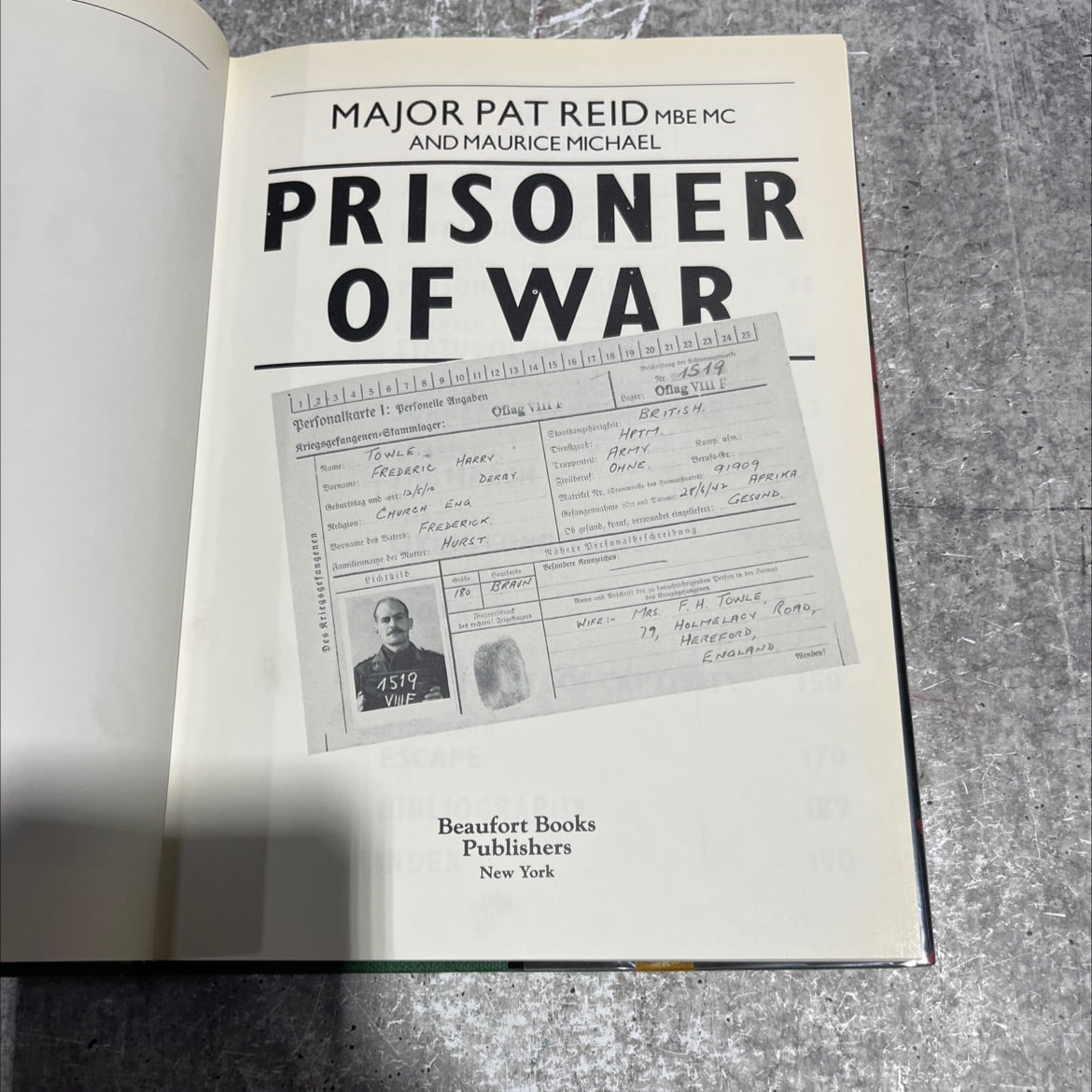 prisoner of war book, by P.R. Reid, Maurice Michael, 1986 Hardcover image 2