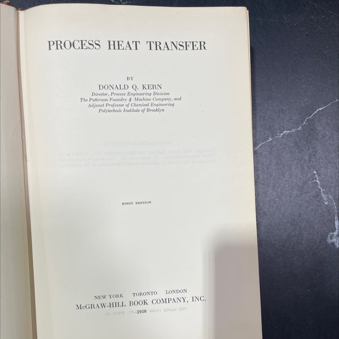 process heat transfer book, by donald q. kern, 1950 Hardcover image 2