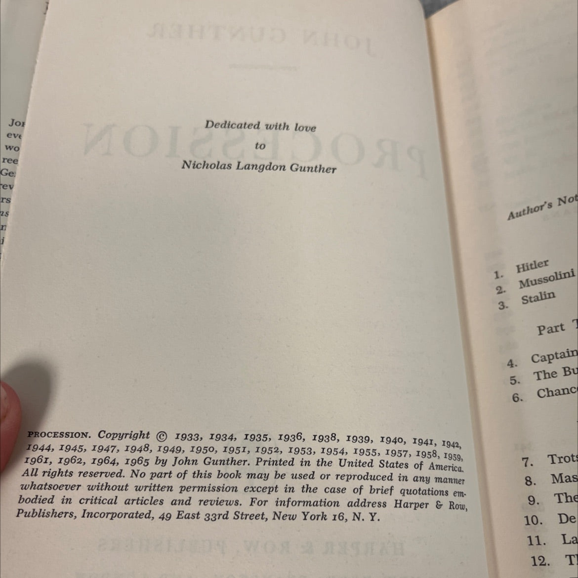 procession book, by john gunther, 1965 Hardcover image 3