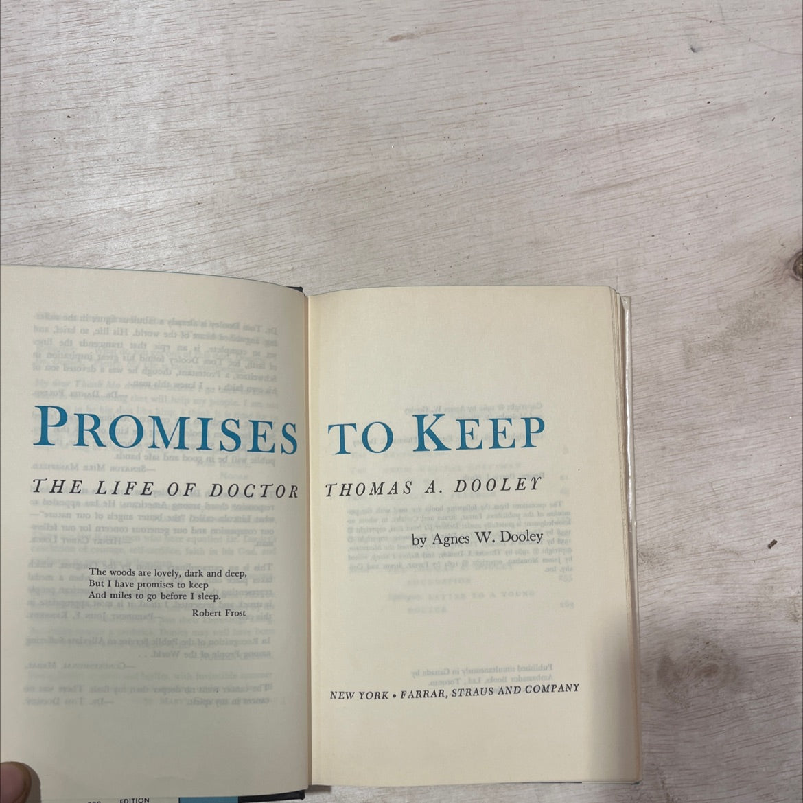 promises to keep book, by Agnes W. Dooley, 1962 Hardcover, Vintage image 2