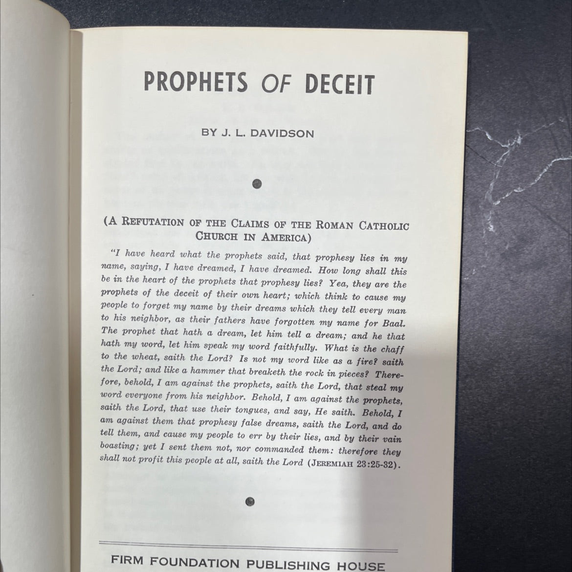 prophets of deceit book, by j. l. davidson, 1960 Hardcover, Vintage image 2