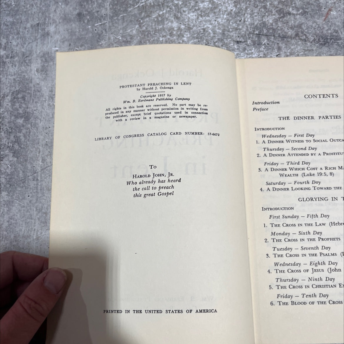 protestant preaching in lent book, by Harold J. Ockenga, 1957 Hardcover image 3