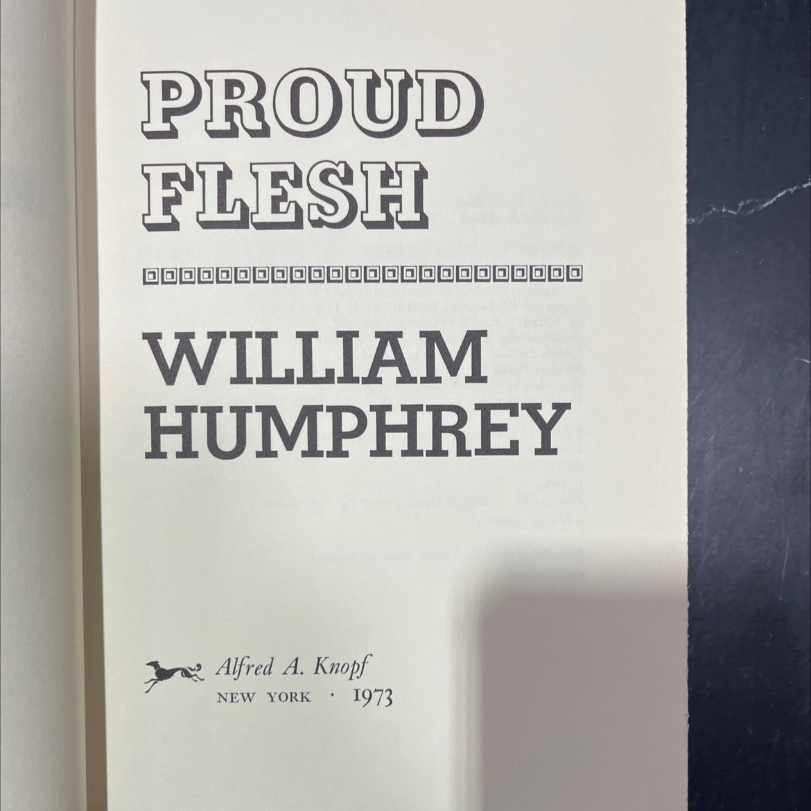proud flesh book, by william humphrey, 1973 Hardcover image 2