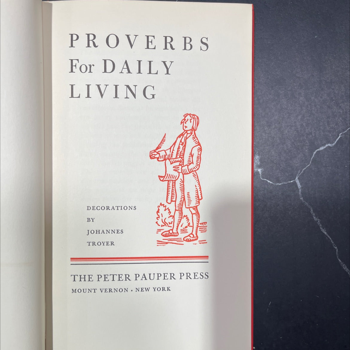 proverbs for daily living decorations book, by johannes troyer, unknown Hardcover image 2