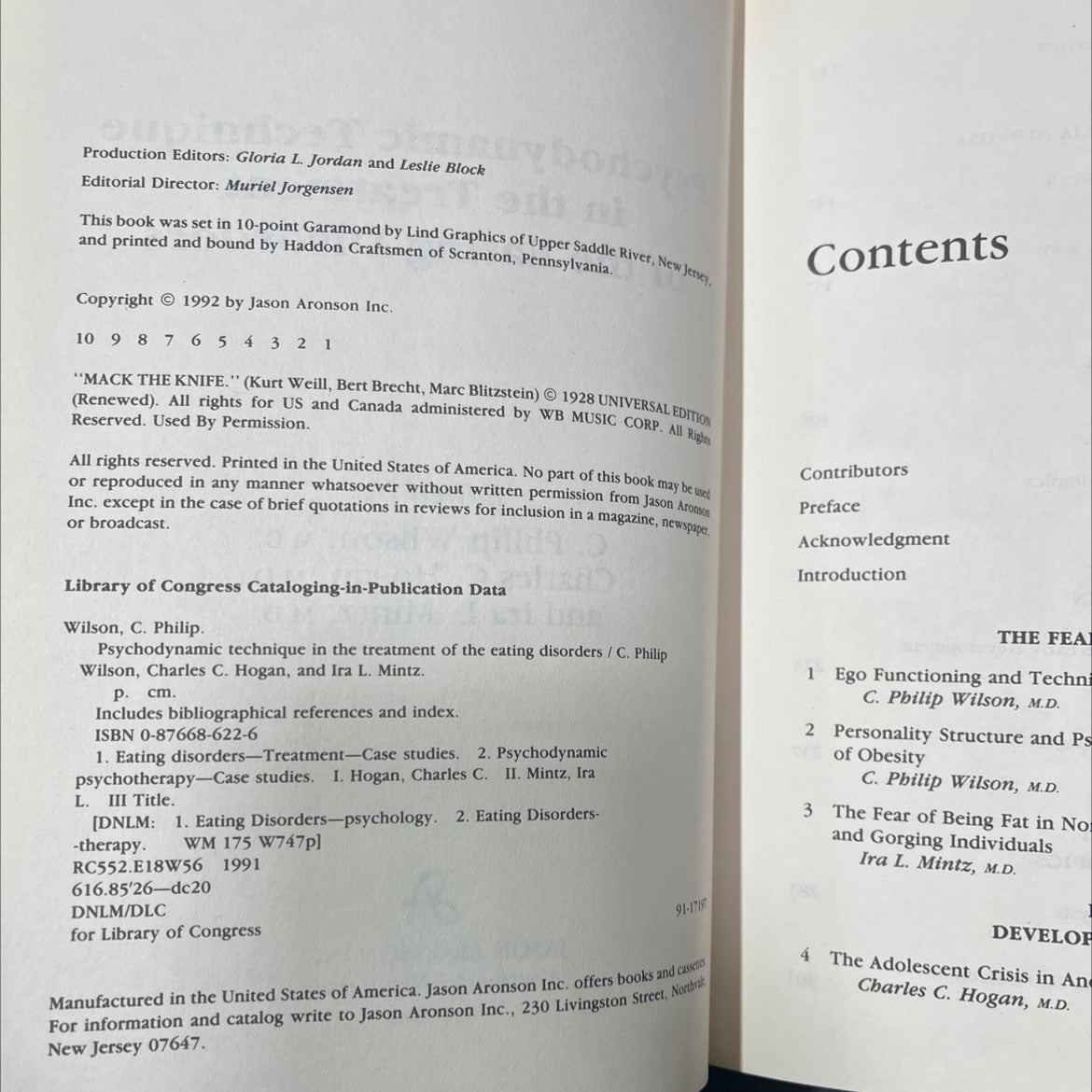 psychodynamic technique in the treatment of the eating disorders book, by C. Philip Wilson, Charles C. Hogan, Ira L. image 3