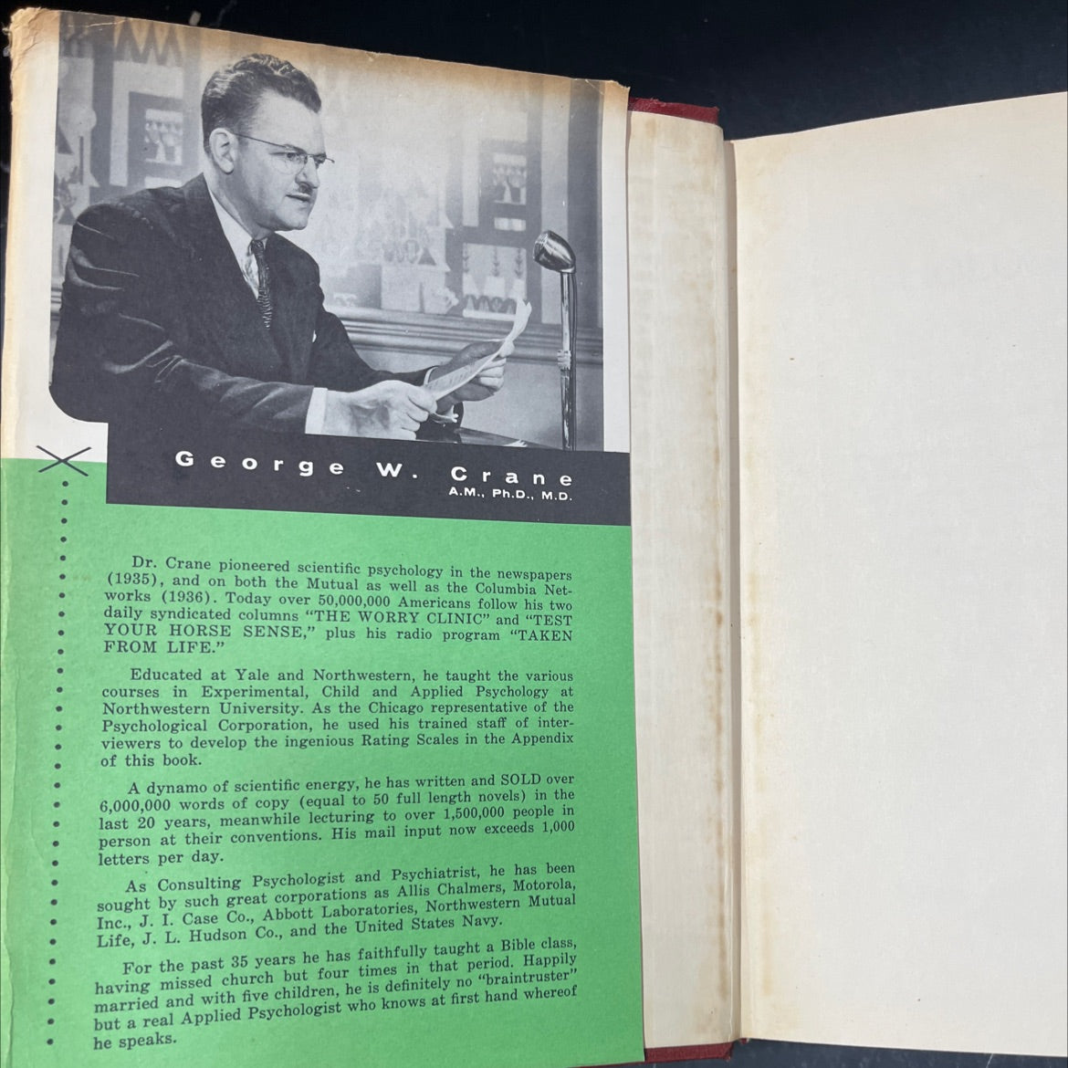 psychology applied book, by george w. crane, 1956 Hardcover image 4