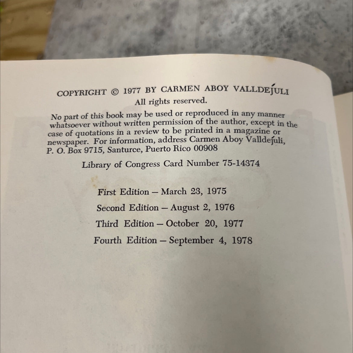 puerto rican cookery book, by carmen aboy valldejuli, 1977 Hardcover image 3