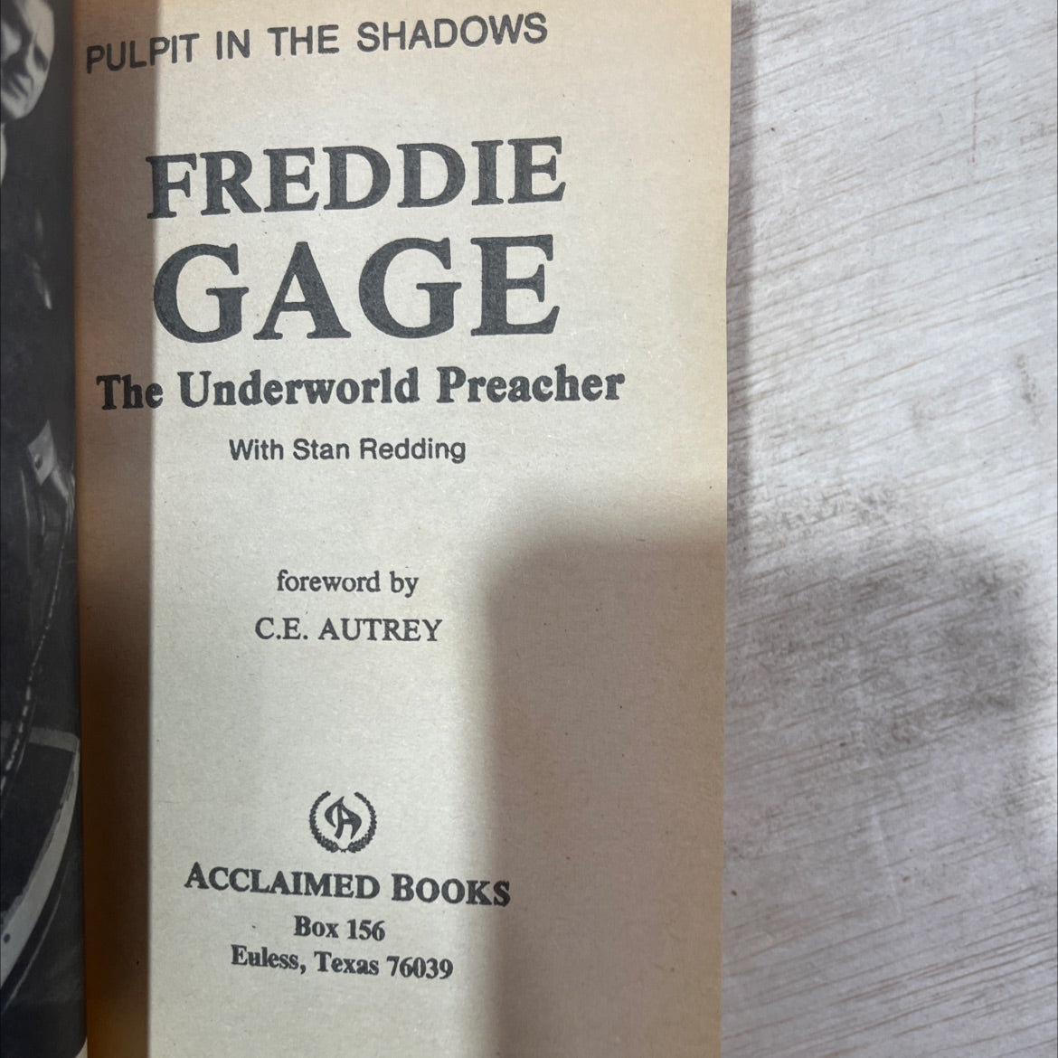 pulpit in the shadows book, by freddie gage, 1981 Paperback, Vintage image 2