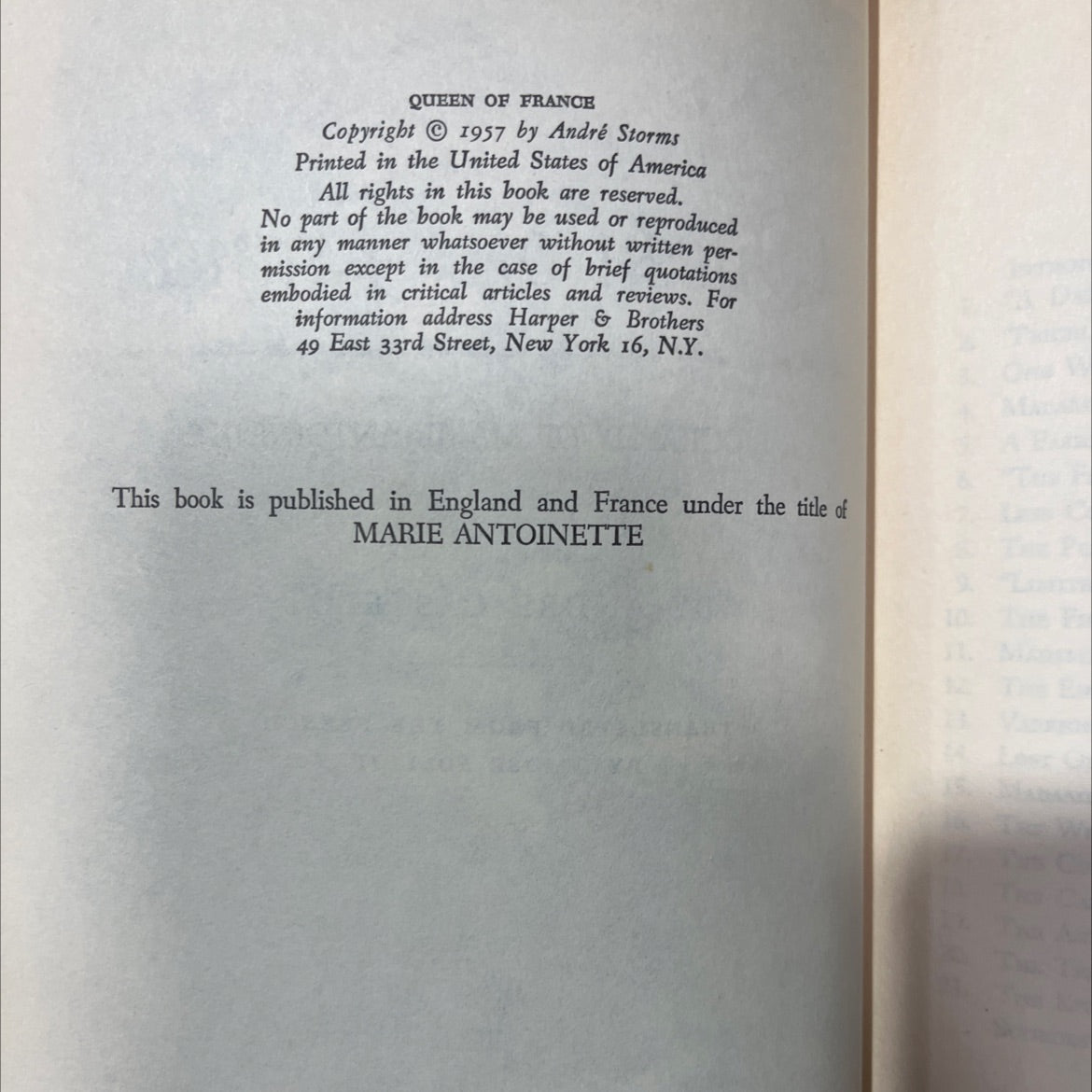 queen of france book, by andré castelot, 1957 Hardcover image 3