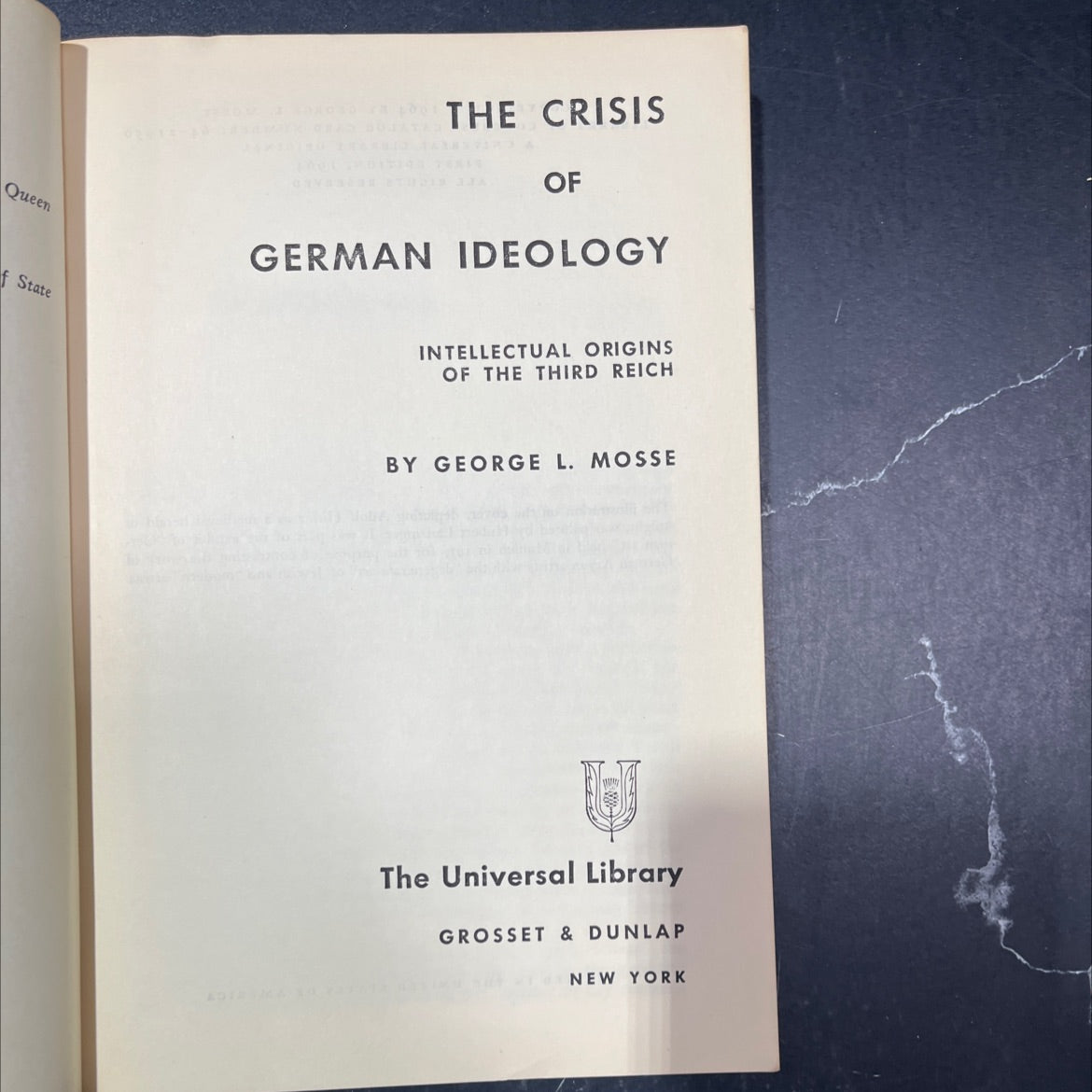 queen of state the crisis of german ideology intellectual origins of the third reich book, by george l. mosse, 1964 image 2