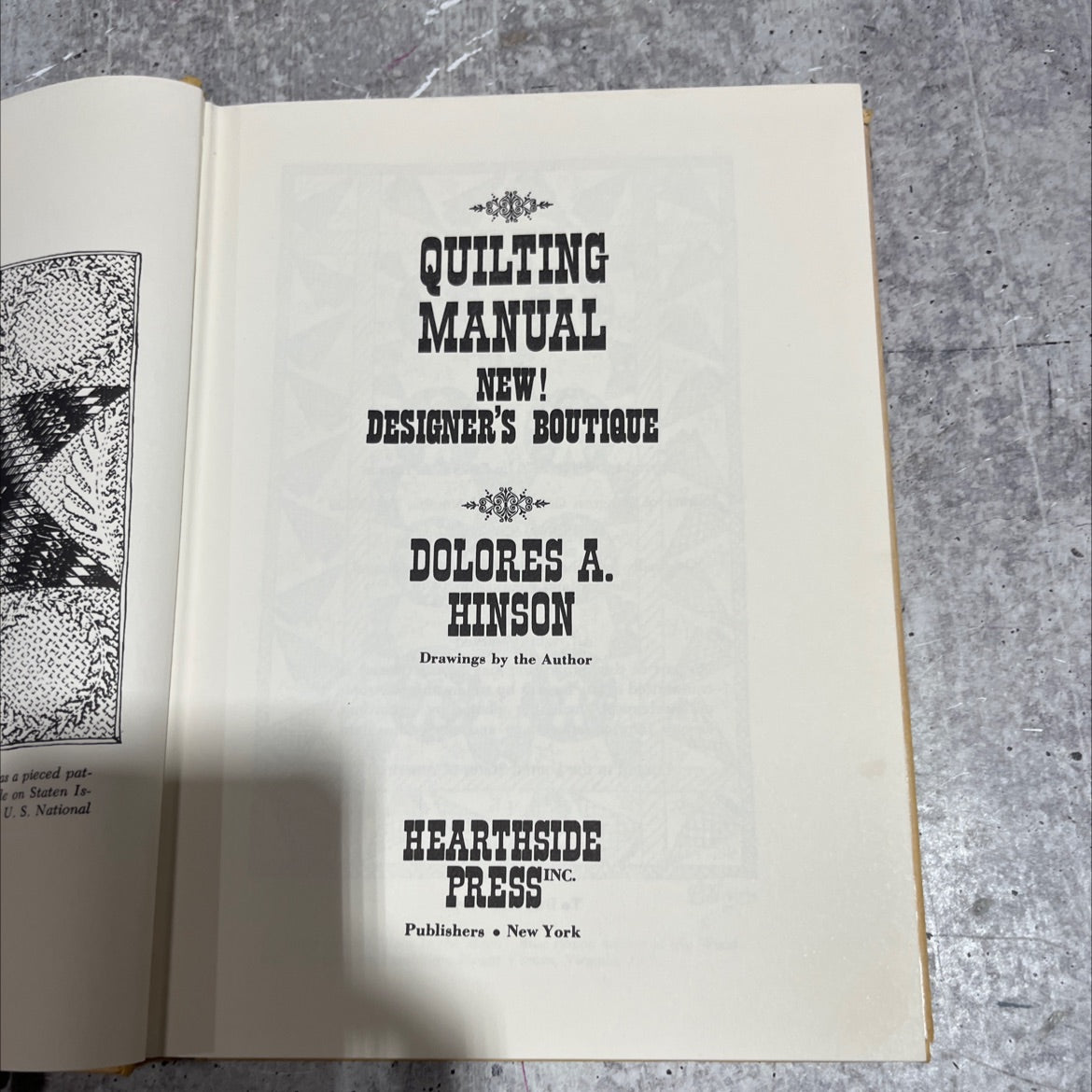 quilting manual designer's boutique book, by dolores a. hinson, 1970 Hardcover image 2