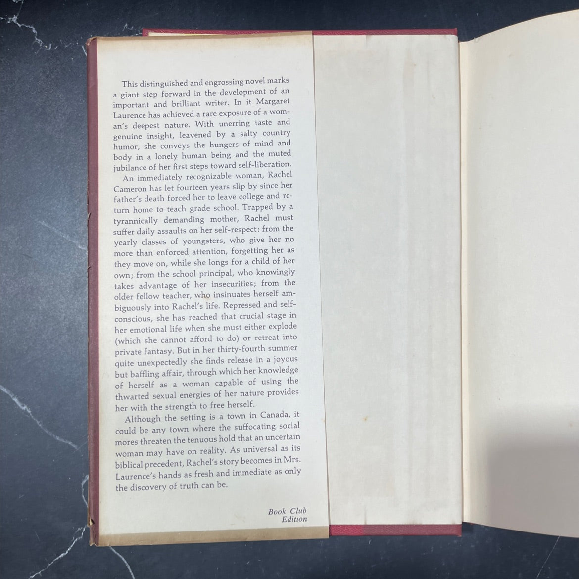rachel, rachel book, by margaret laurence, 1966 Hardcover image 4