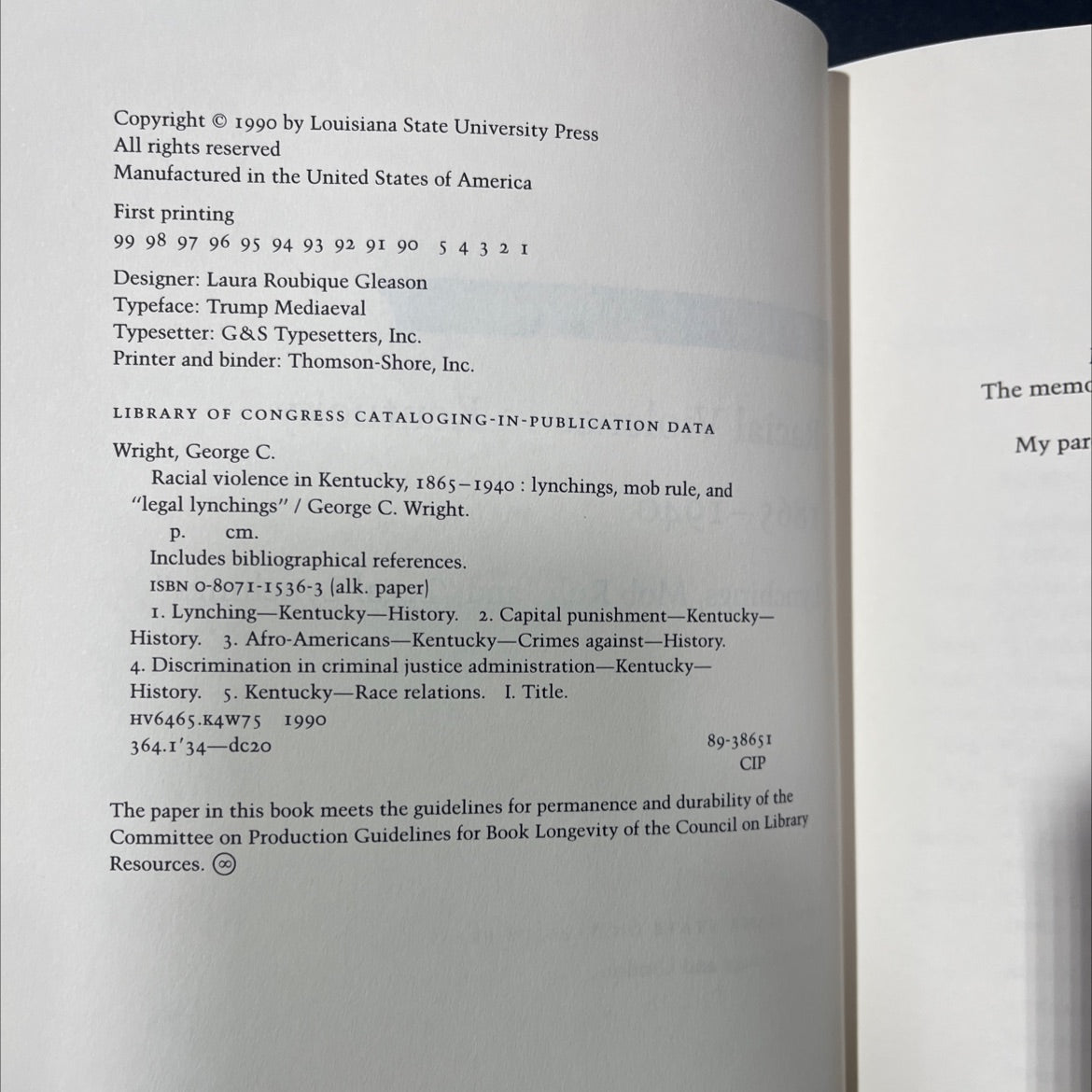 racial violence in kentucky 1865-1940 lynchings mob rule and legal lynchings book, by George C. Wright, 1990 Hardcover image 3