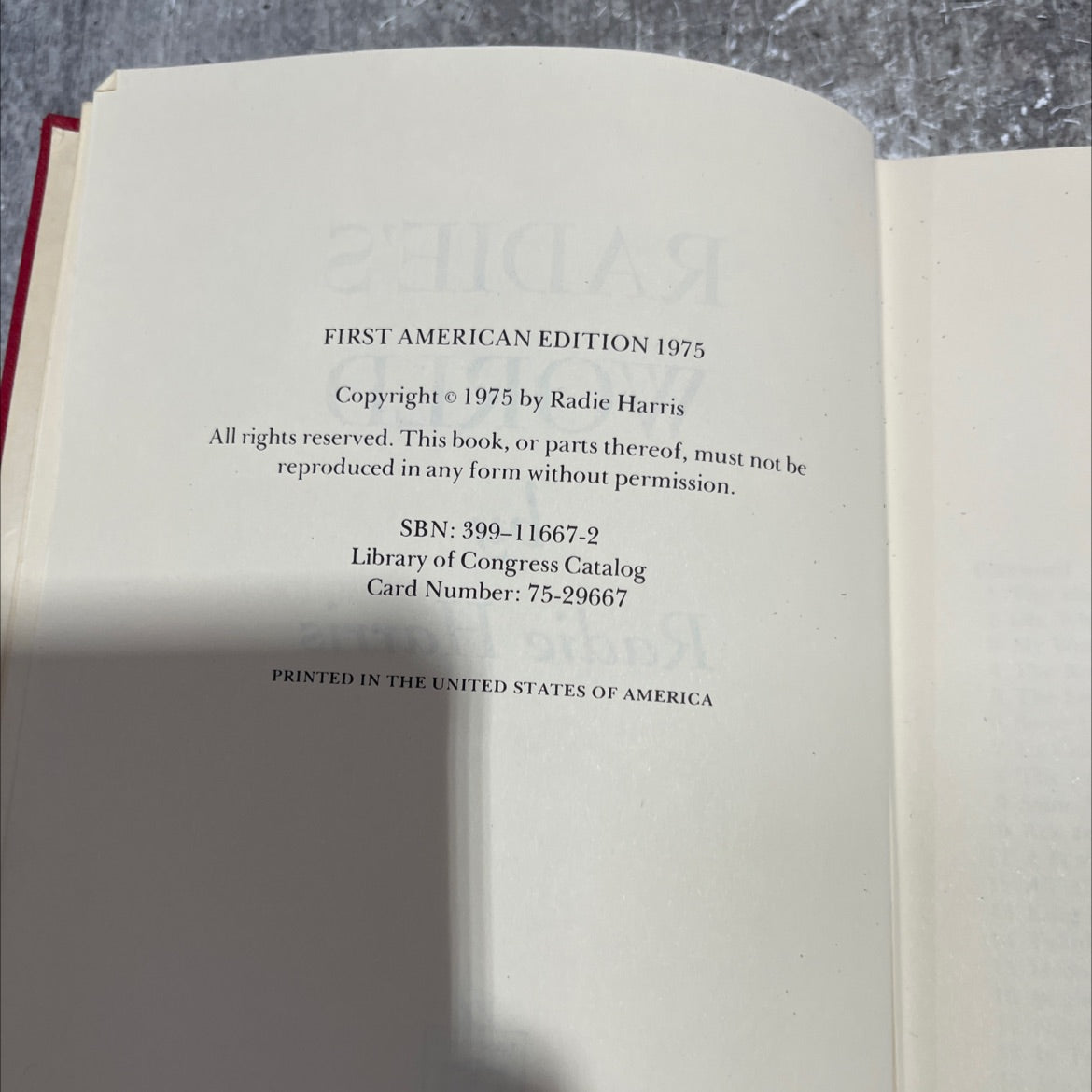 radie's world book, by radie harris, 1975 Hardcover image 3