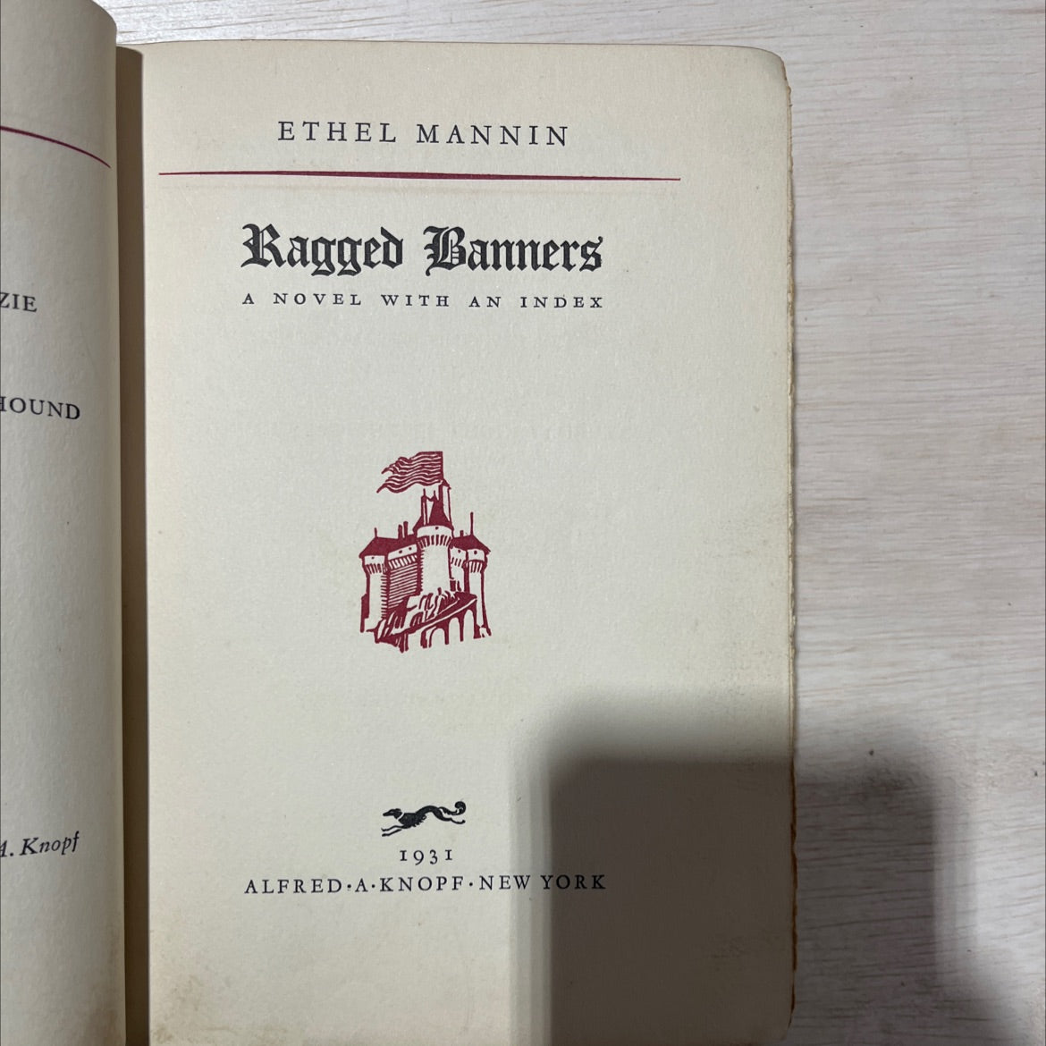 ragged banners book, by ethel mannin, 1931 Hardcover, Antique, Heavily Used image 2