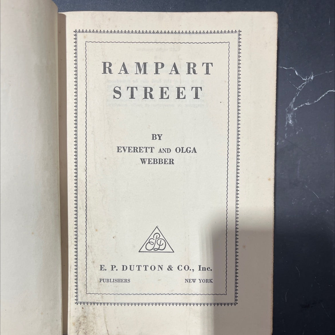 rampart street book, by everett and olga webber, 1948 Hardcover image 2