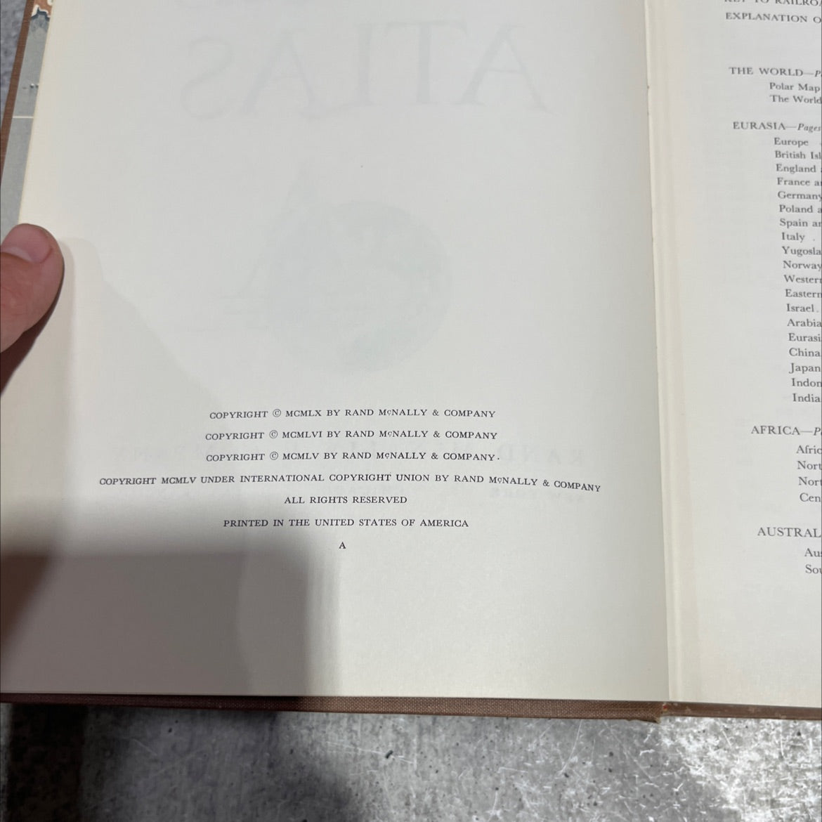 rand mcnally-world atlas book, by rand mcnally & company, 1960 Hardcover image 3