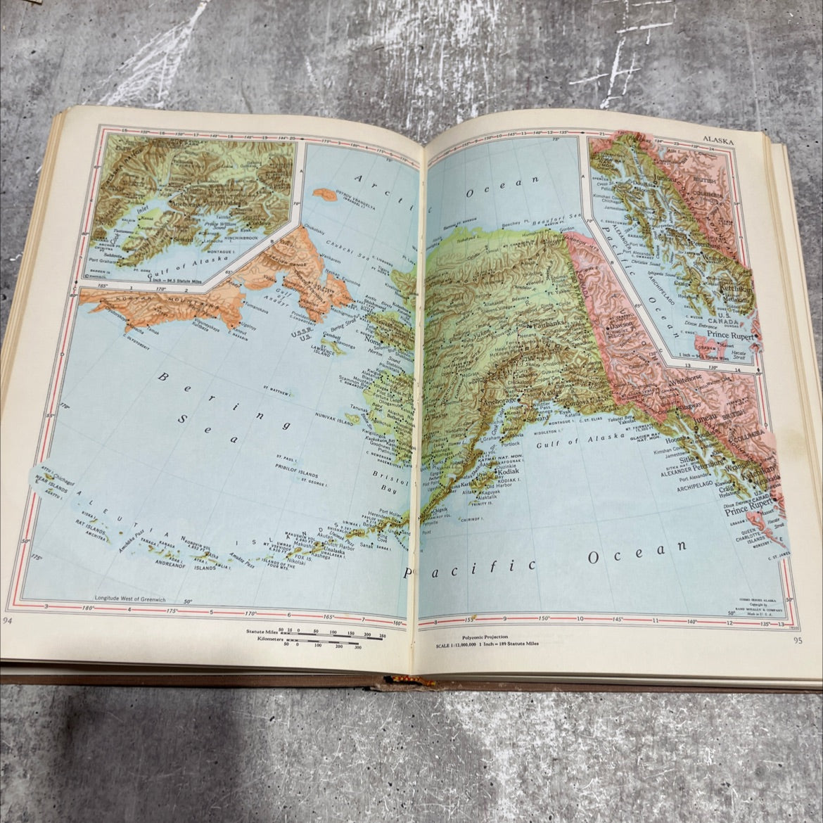 rand mcnally-world atlas book, by rand mcnally & company, 1960 Hardcover image 4