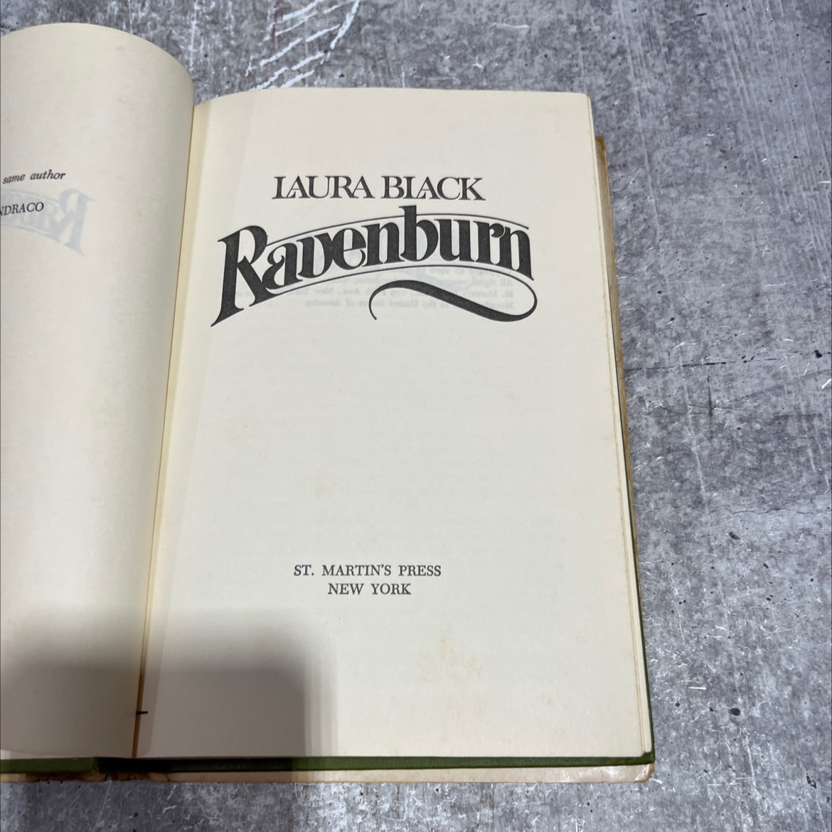 ravenburn book, by laura black, 1978 Hardcover image 2