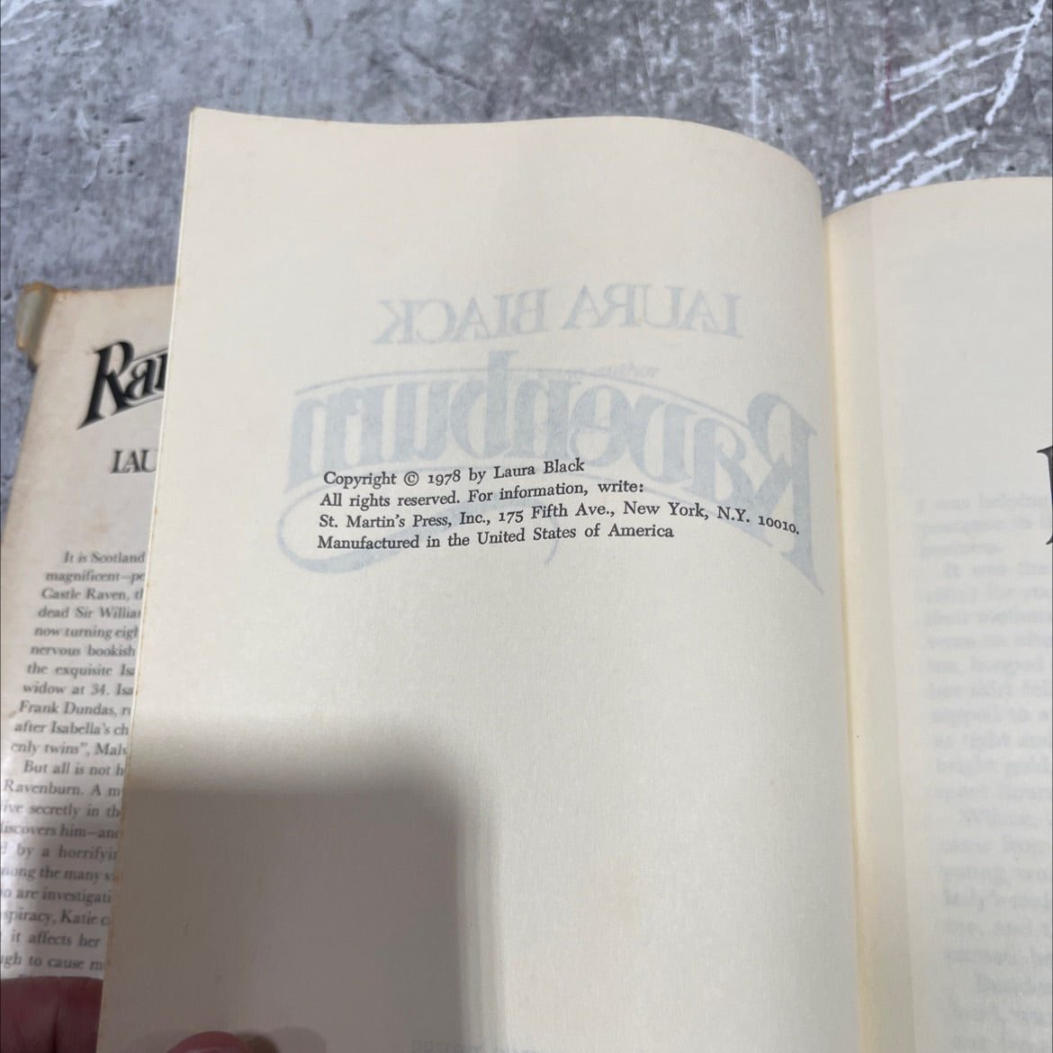 ravenburn book, by laura black, 1978 Hardcover image 3