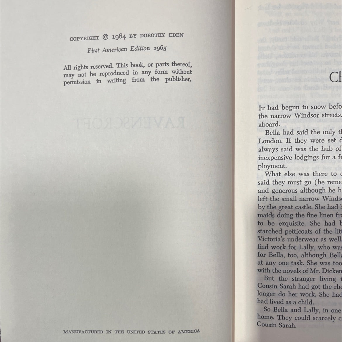 ravenscroft rave book, by dorothy eden, 1964 Hardcover, First Edition image 3