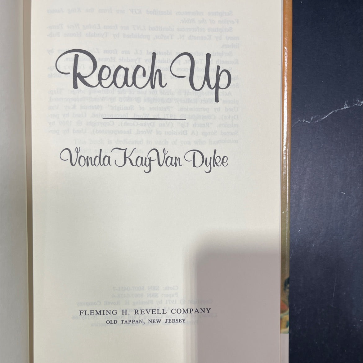 reach up book, by vonda kay van dyke, 1971 Hardcover image 2