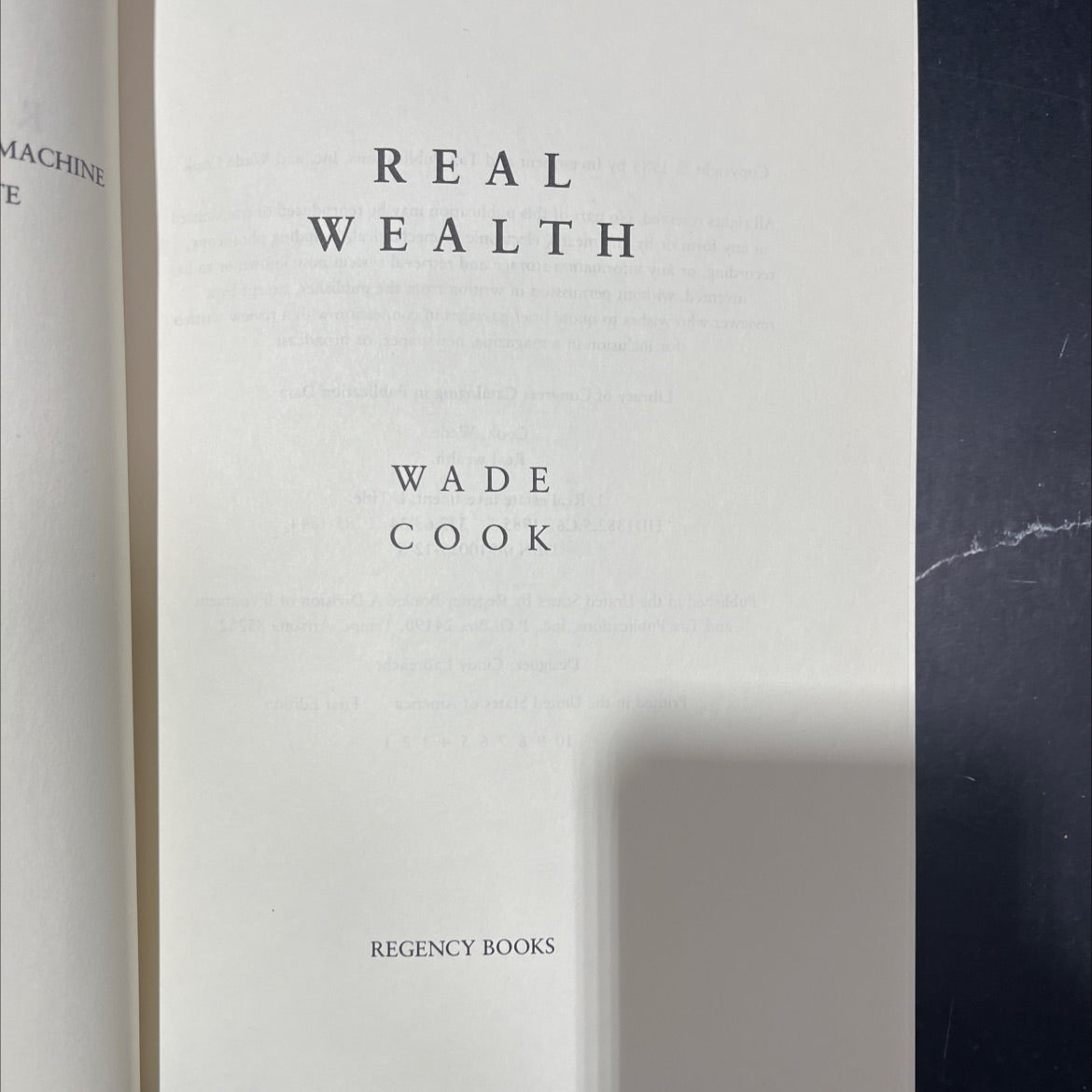 real wealth book, by wade cook, 1985 Hardcover image 2