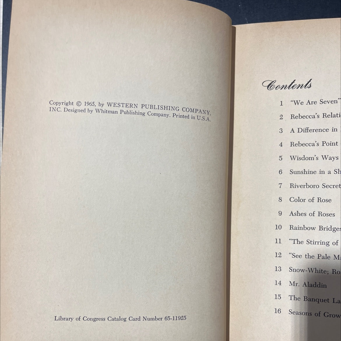 rebecca of sunnybrook farm book, by kate douglas wiggin, 1965 Hardcover image 3