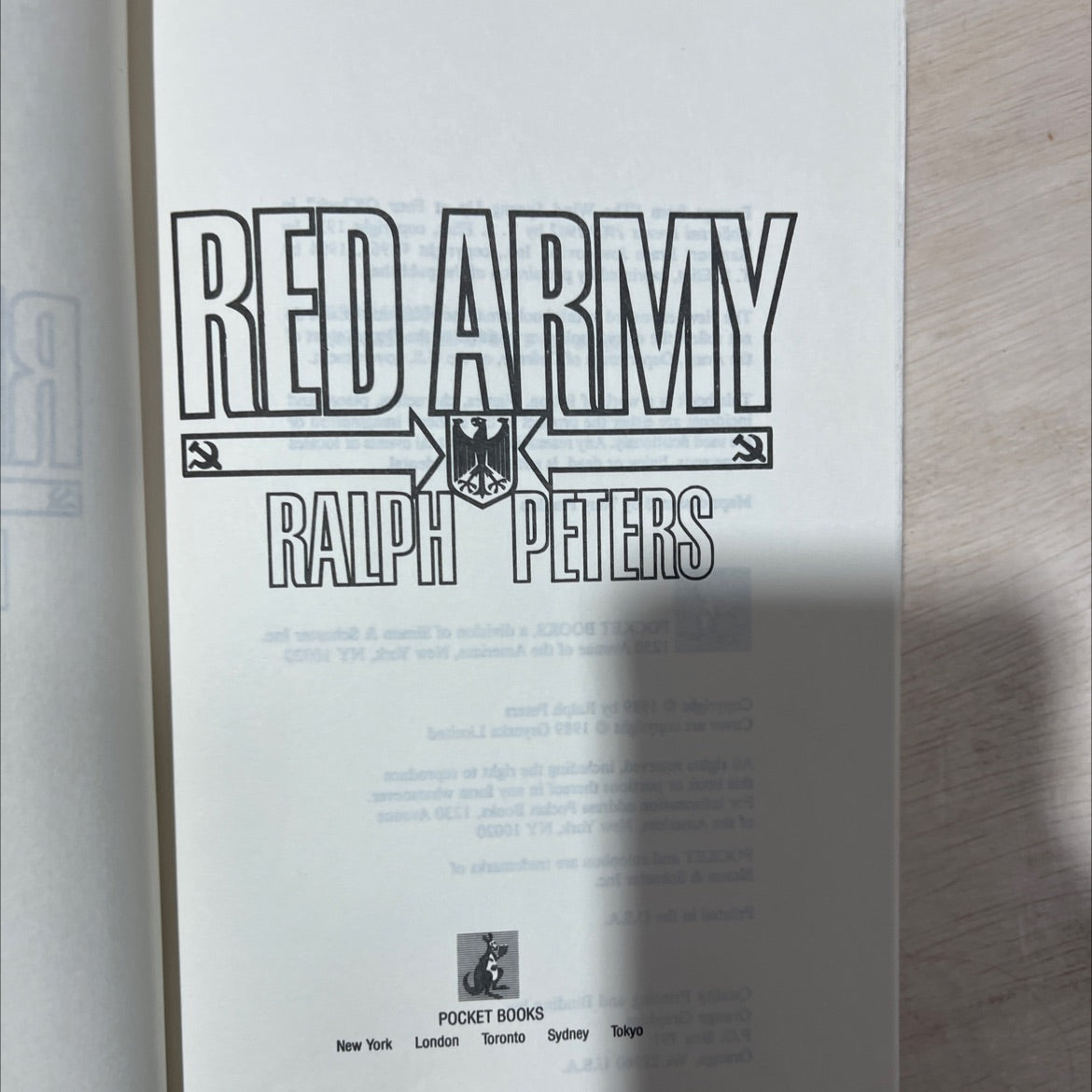 red army book, by ralph peters, 1989 Hardcover image 2