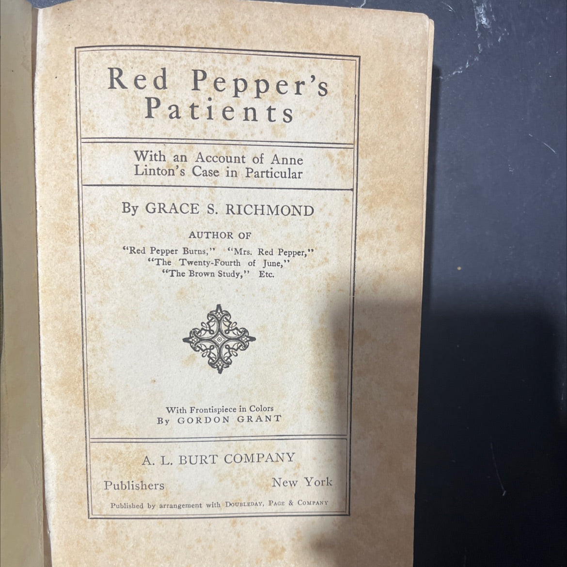 red pepper's patients with an account of anne linton's case in particular book, by grace s. richmond, 1917 Hardcover image 2