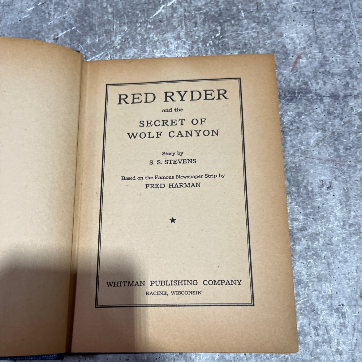 red ryder and the secret of wolf canyon book, by s. s. stevens, 1941 Hardcover image 2