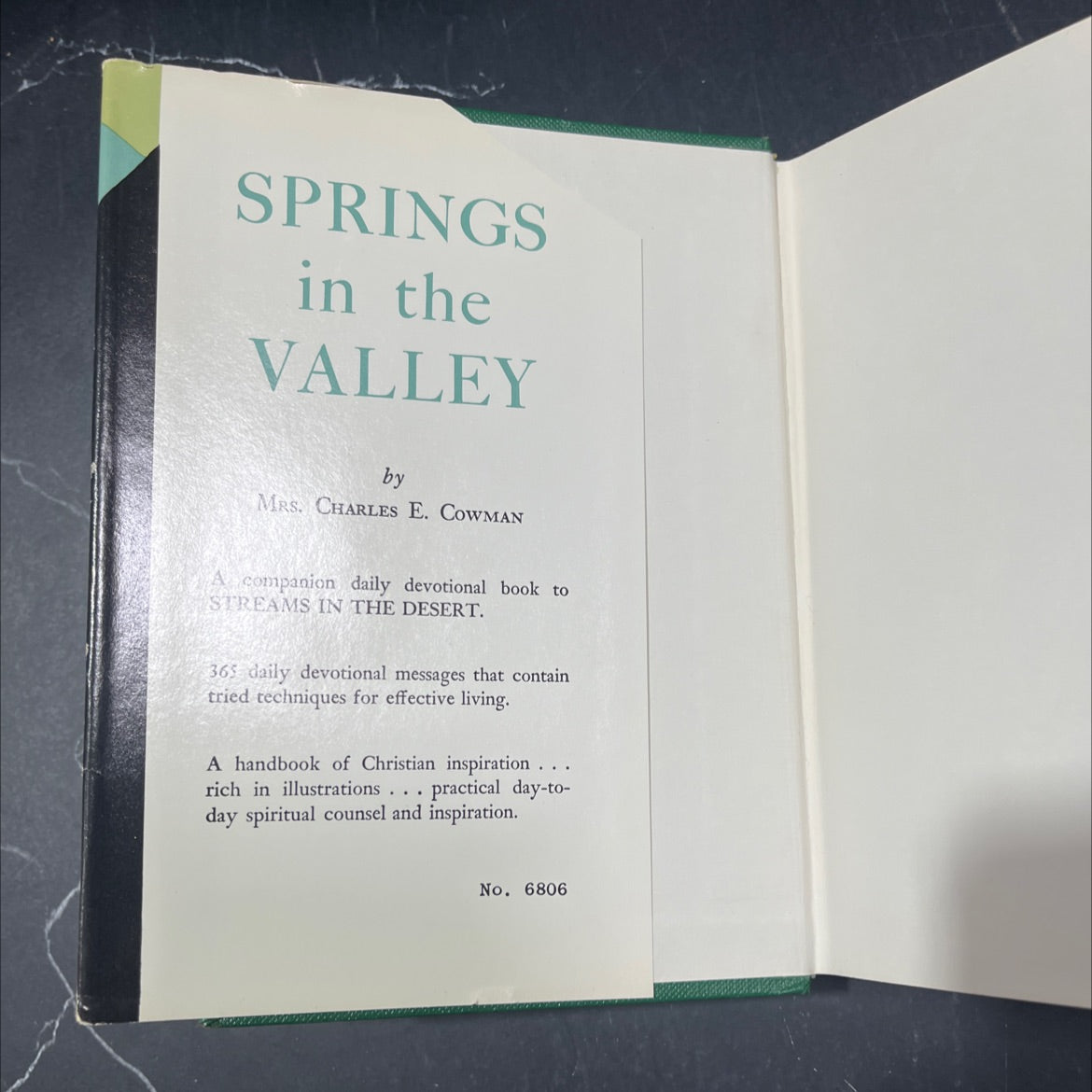 reef thoday soo ya springs in the valley book, by mrs. charles e. cowman, 1939 Hardcover image 4