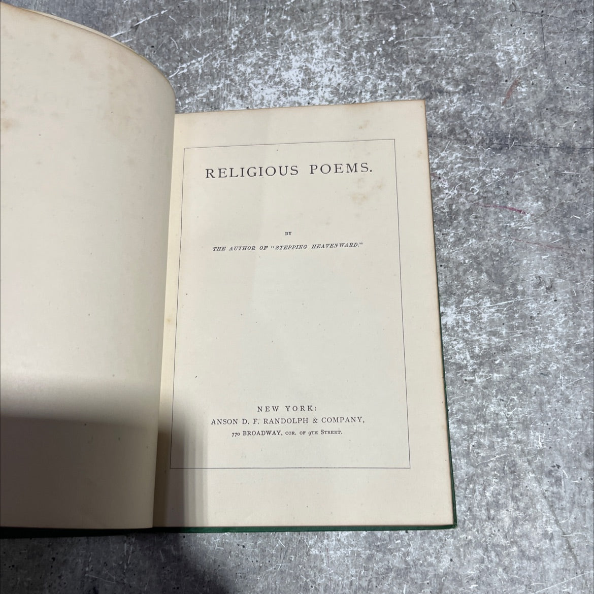 religious poems book, by unknown, 1878 Hardcover image 2