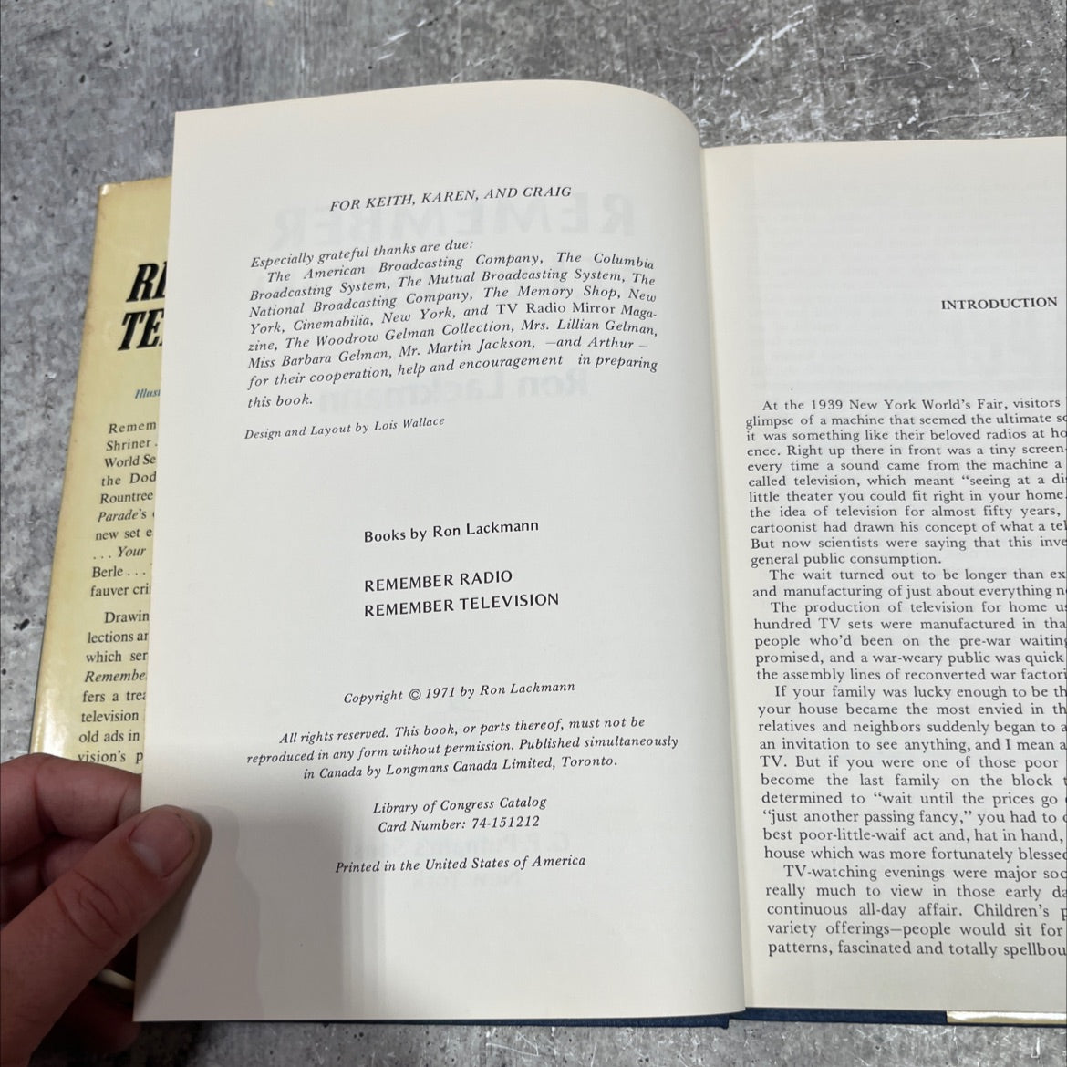 remember television book, by Ron Lackmann, 1971 Hardcover image 3