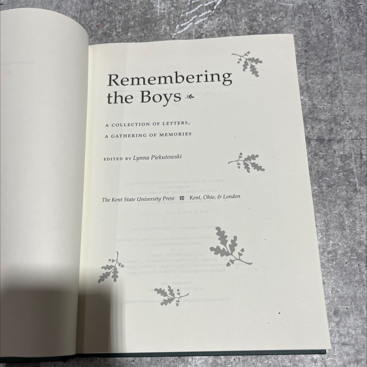 remembering the boys: a collection of letters, a gathering of memories book, by Lynna Piekutowski, 2000 Hardcover image 2