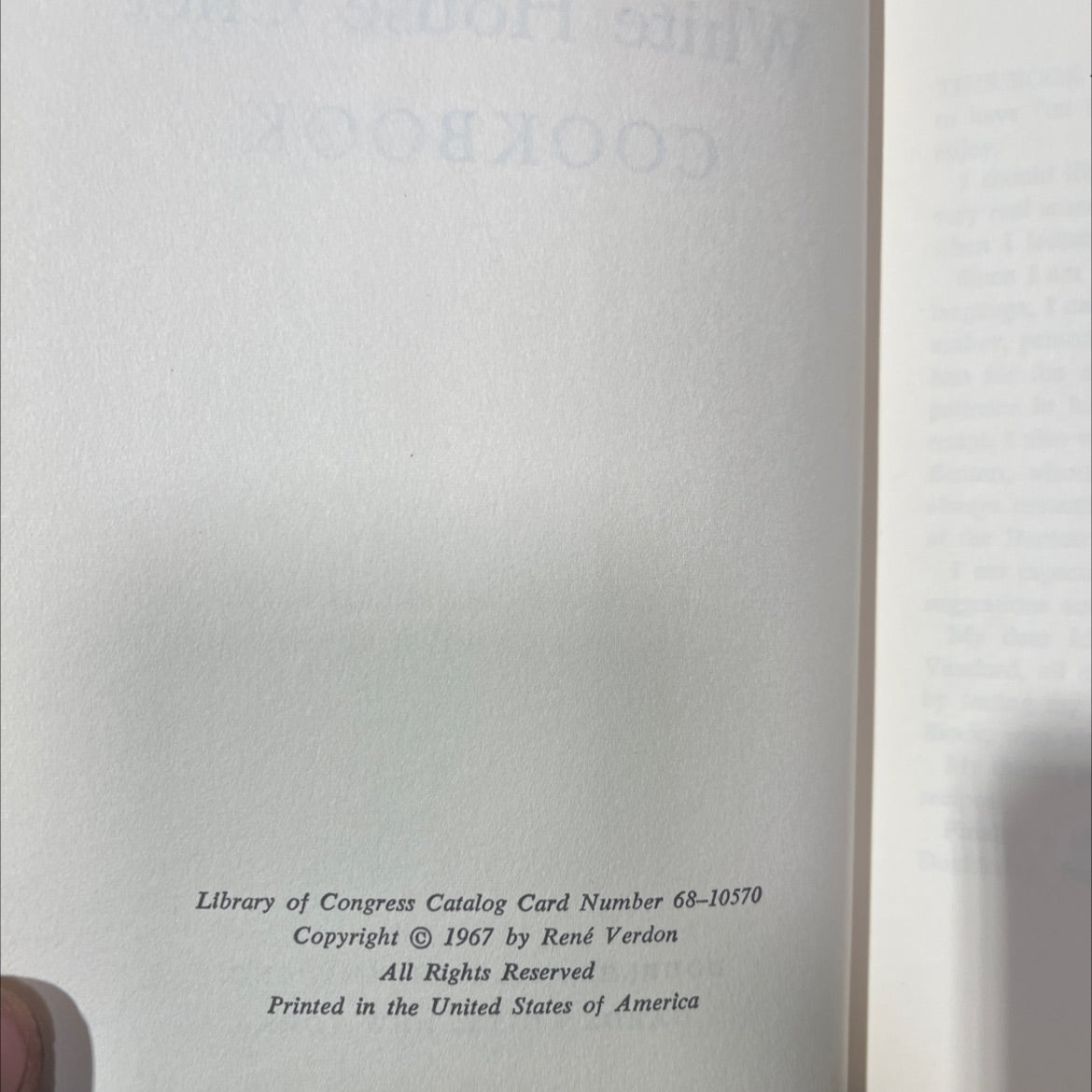 rené verdon the white house chef cookbook book, by rené verdon, 1967 Hardcover image 3