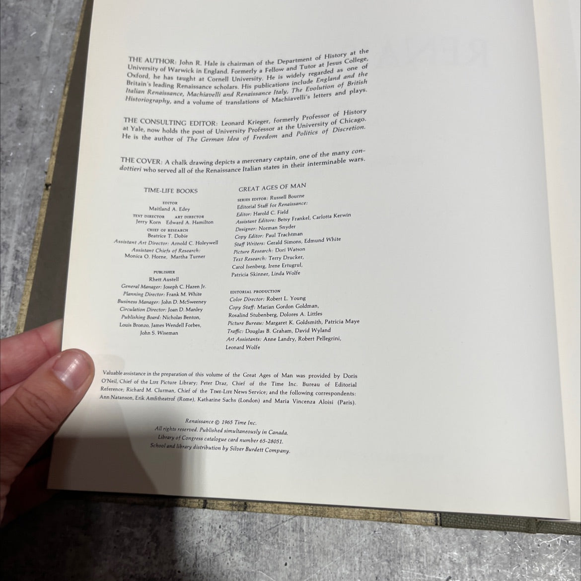 renaissance book, by john r. hale, 1965 Hardcover image 3