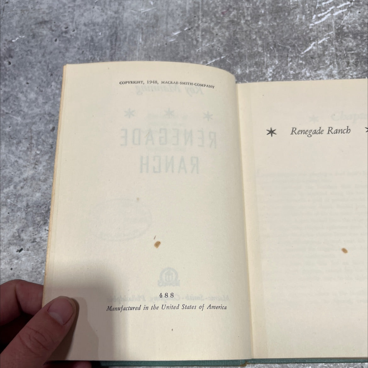 renegade ranch book, by Roy Manning, 1948 Hardcover image 3