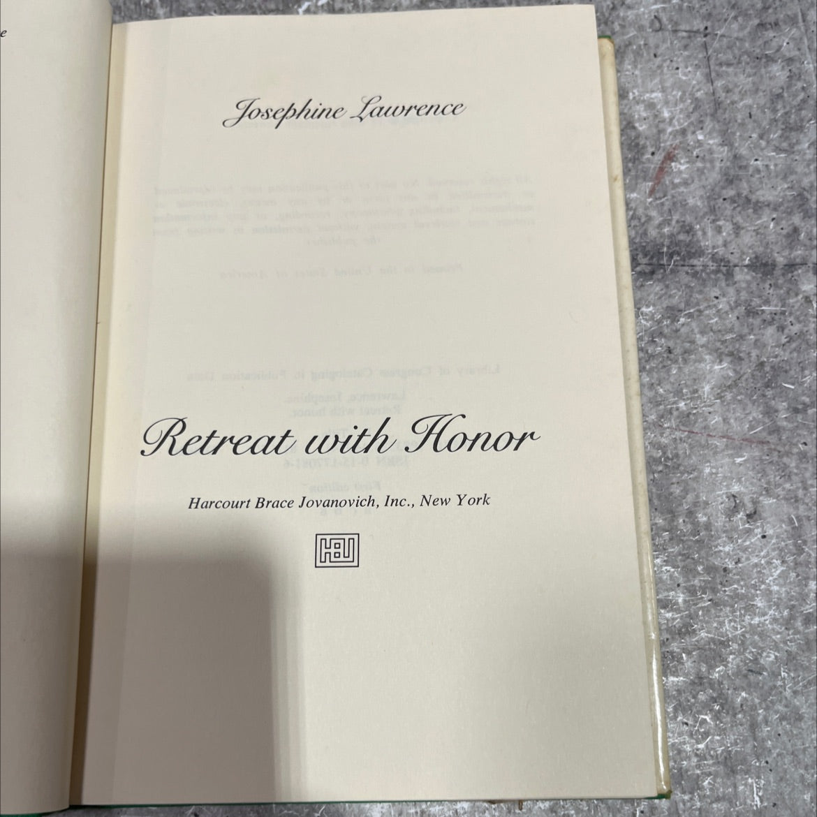 retreat with honor book, by josephine lawrence, 1973 Hardcover image 2