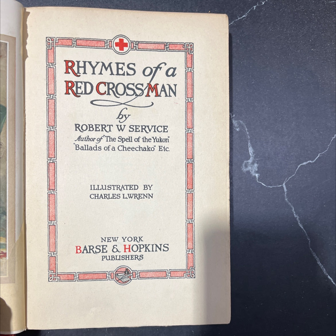 rhymes of a red cross man book, by robert w service, 1916 Hardcover image 2