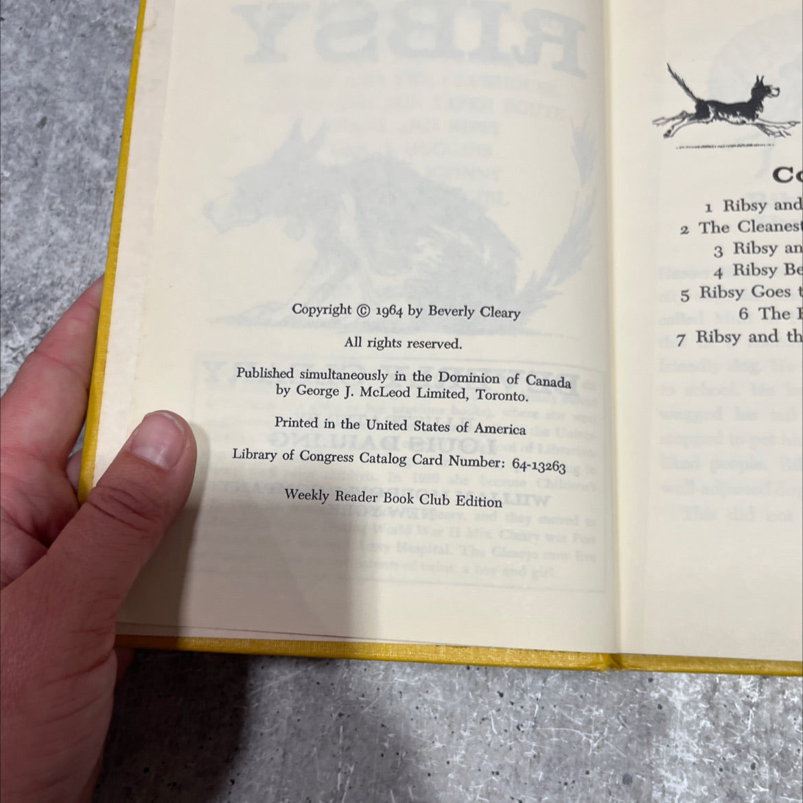 ribsy book, by beverly cleary, 1964 Hardcover image 3