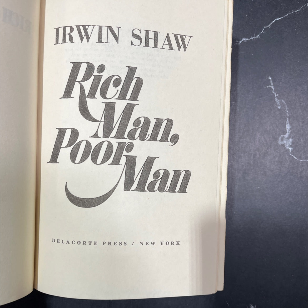 rich man, poor man book, by irwin shaw, 1970 Hardcover image 2