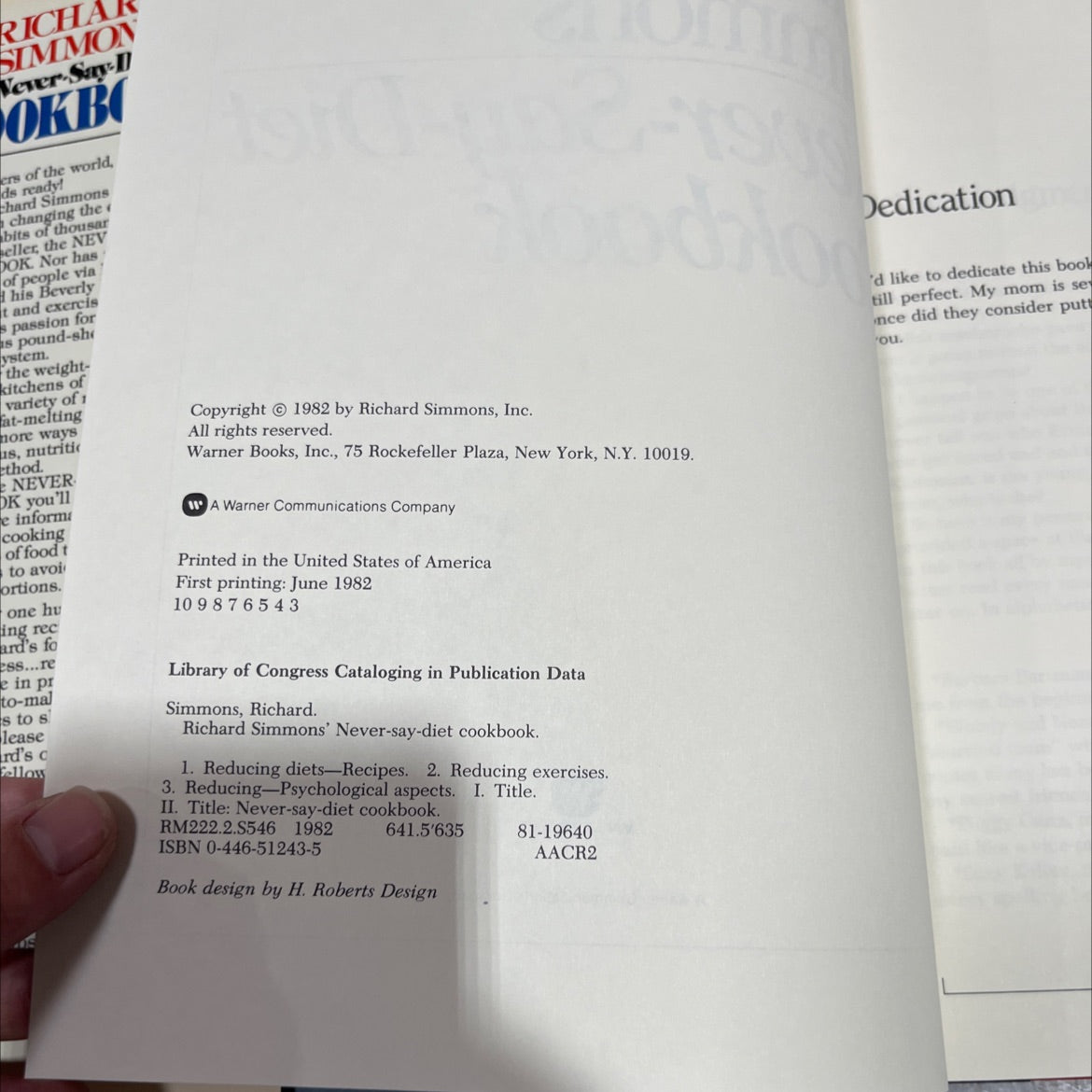 richard simmons' never-say-diet cookbook book, by richard simmons, 1982 Hardcover image 3