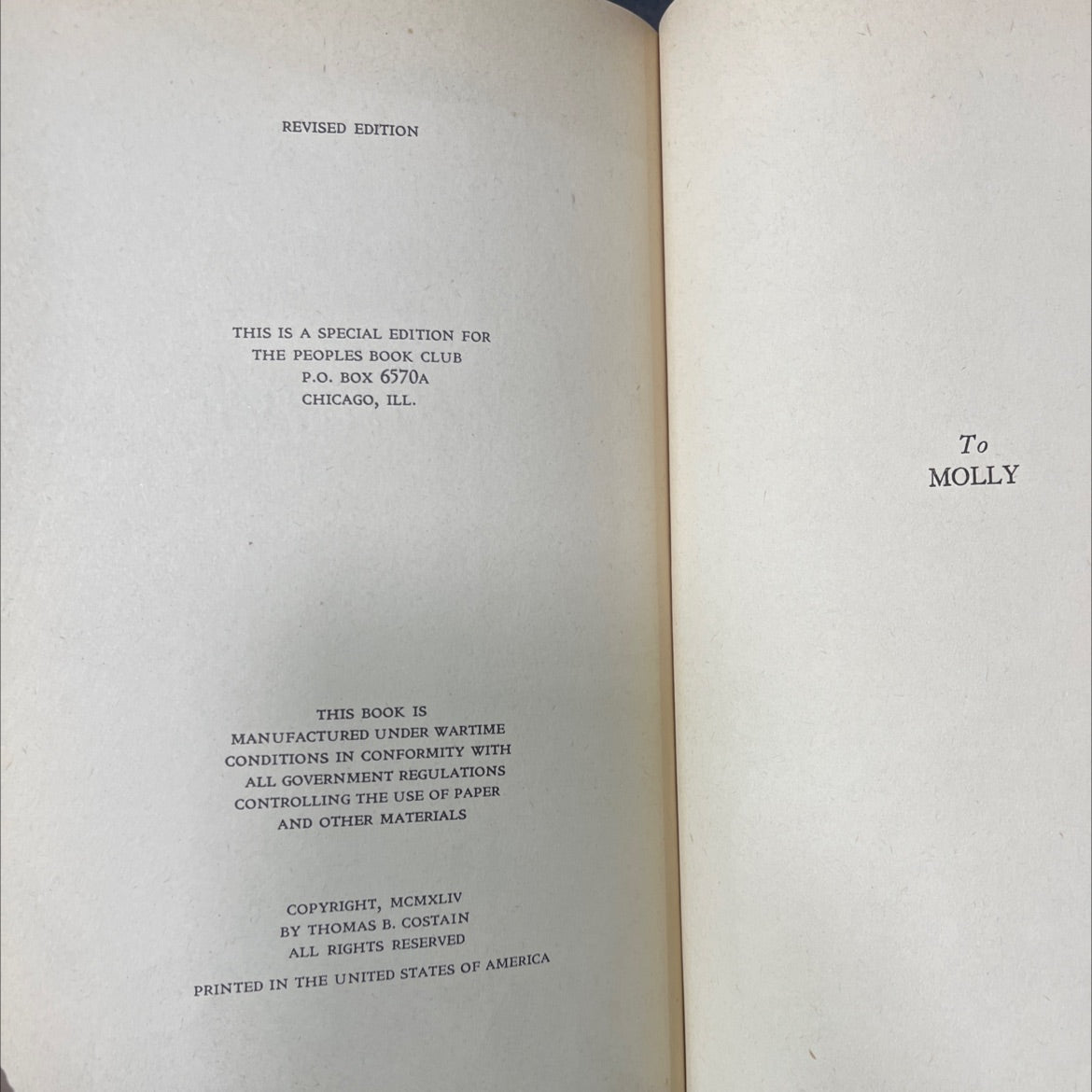 ride with me book, by thomas b. costain, 1944 Hardcover image 3