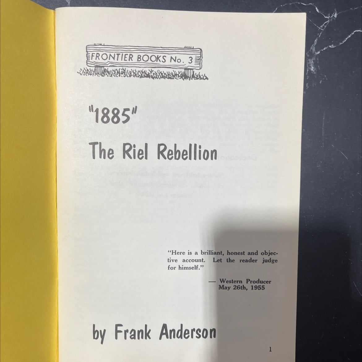 riel rebellion book, by frank anderson, 1955 Paperback image 2