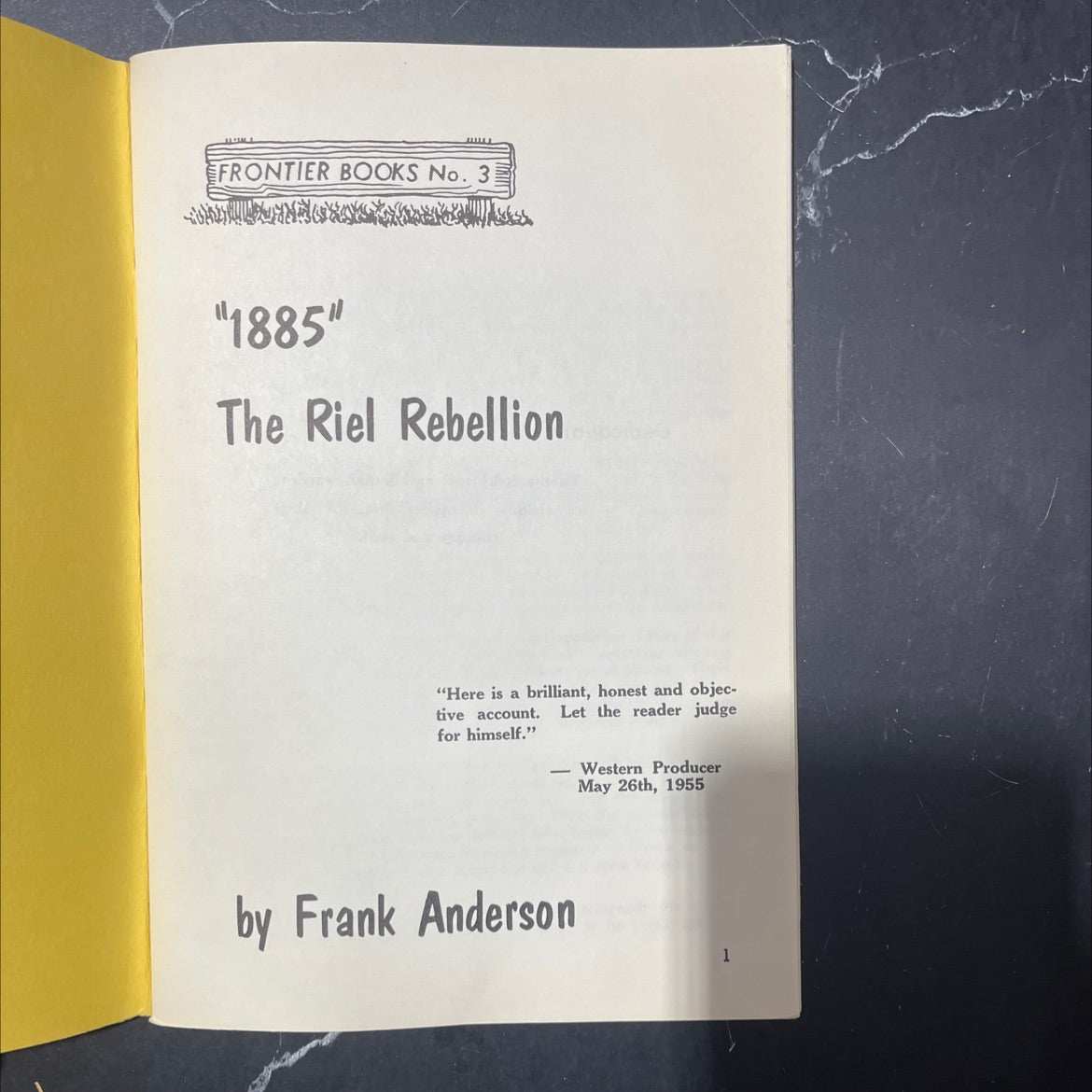 riel rebellion book, by frank anderson, 1955 Paperback image 3