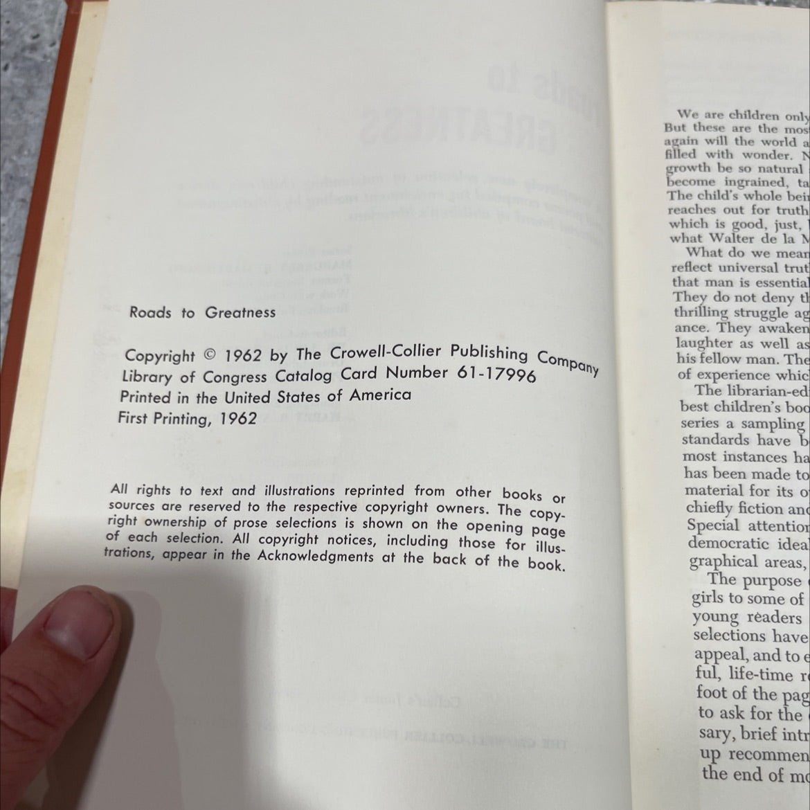 roads to greatness book, by various, 1962 Hardcover image 3