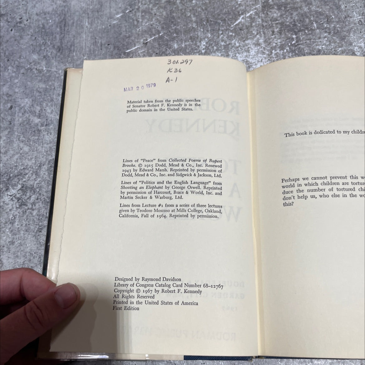 robert f. kennedy to seek a newer world book, by Robert F. Kennedy, 1967 Hardcover image 3