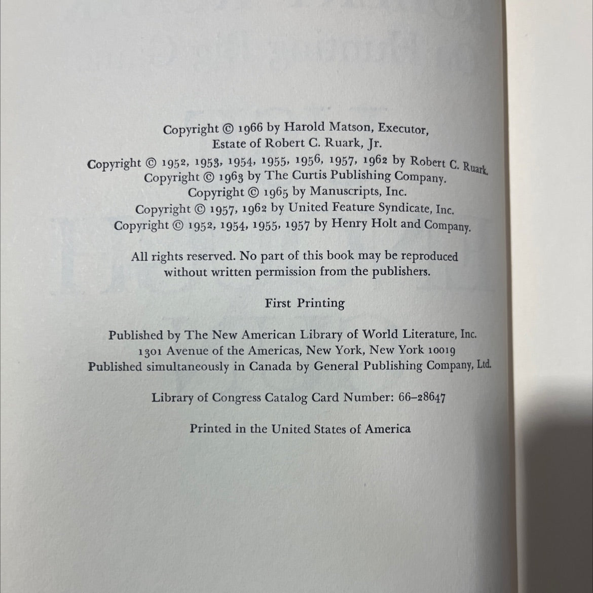 robert ruark on hunting big game use enough gun book, by robert c. ruark, 1966 Hardcover image 3