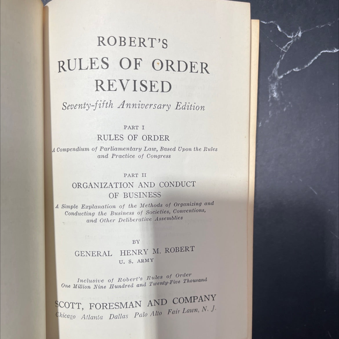 robert's rules of order revised seventy-fifth anniversary edition book, by general henry m. robert, 1951 Hardcover image 2